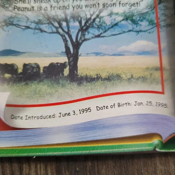 Peanut The Royal Blue Elephant Legend TY Beanie Baby Plush McDonalds Vintage NEW - Picture 7 of 8